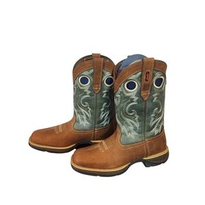 Men's Durango Rebel Western Boots in Brown and‎ Green asize 9.5